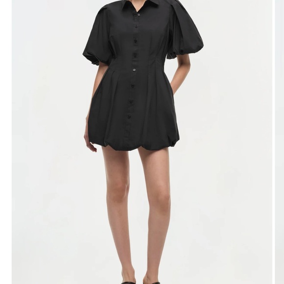 Jonathan Simkhai Dresses & Skirts - Jonathan Simkhai Black Mini Dress with Puff Sleeves